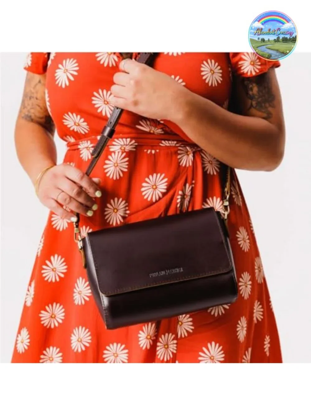 Full-Grain Leather Crossbody Bag for Women - Adjustable Shoulder Strap,